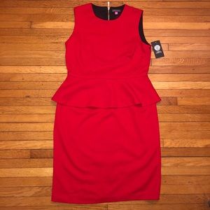 Red peplum dress